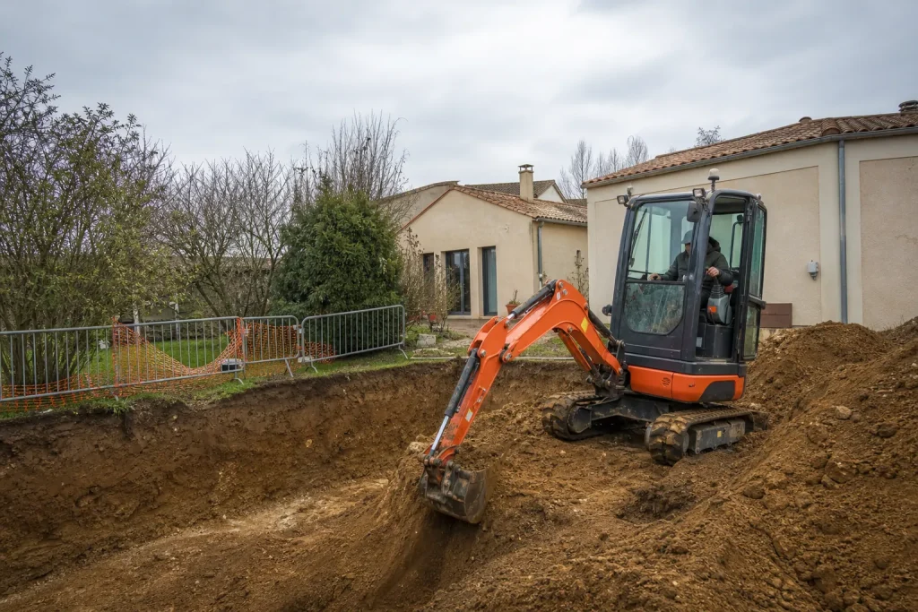 Terrassement d’un jardin pour la pose d’une fosse septique